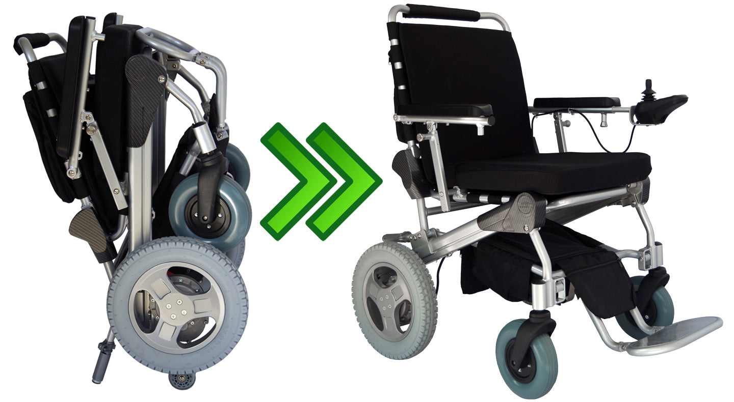 Electric Folding Wheelchair by EZ Lite Cruiser Deluxe DX12 Model